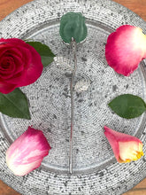 Load image into Gallery viewer, Cleanse Green Fluorite Rose Crystal Carving With Silver Stem