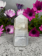Load image into Gallery viewer, Tranquil Green Quartz Flower Agate Crystal Tower Point