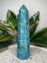 Load image into Gallery viewer, Blue Apatite Crystal Tower Point Home Décor