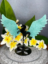 Load image into Gallery viewer, Amazonite Unicorn Crystal Wings With Black Stand