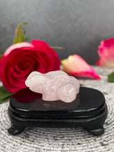 Load image into Gallery viewer, Rose Quartz Crystal Frog Carving
