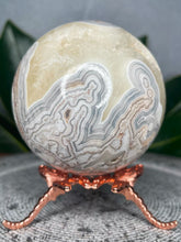 Load image into Gallery viewer, Mesmerizing Mexican Crazy Lace Agate Crystal Sphere Druzy