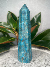 Load image into Gallery viewer, Blue Apatite Crystal Tower Point Home Décor