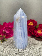 Load image into Gallery viewer, Beautiful Blue Lace Agate Crystal Tower Point