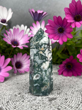 Load image into Gallery viewer, Beautiful Natural Moss Agate Tower Point