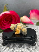 Load image into Gallery viewer, Mexican Crazy Lace Agate Crystal Frog Carving
