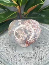 Load image into Gallery viewer, Blue Flower Agate Crystal Love Heart Carving