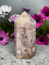 Load image into Gallery viewer, Stunning Pink Amethyst Quartz Flower Agate Crystal Tower Point