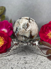 Load image into Gallery viewer, Breathtaking Black Flower Agate Crystal Sphere