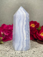 Load image into Gallery viewer, Stunning Blue Lace Agate Crystal Tower Point