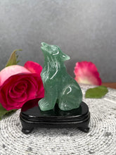 Load image into Gallery viewer, Green Aventurine Crystal Wolf Carving