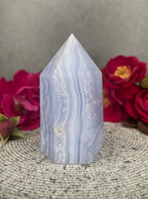 Load image into Gallery viewer, Mesmerizing Blue Lace Agate Crystal Tower Point