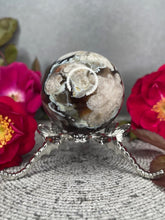 Load image into Gallery viewer, Breathtaking Black Flower Agate Crystal Sphere