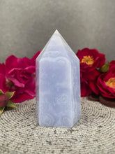 Load image into Gallery viewer, Mesmerizing Blue Lace Agate Crystal Tower Point
