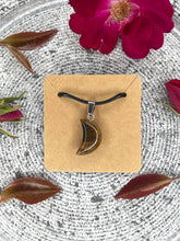 Load image into Gallery viewer, Tiger’s Eye Crescent Moon Necklace