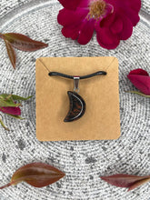 Load image into Gallery viewer, Mahogany Obsidian Crescent Moon Necklace