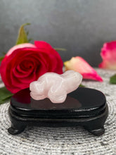 Load image into Gallery viewer, Rose Quartz Crystal Frog Carving