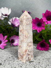 Load image into Gallery viewer, Strength Pink Amethyst Flower Agate Crystal Tower
