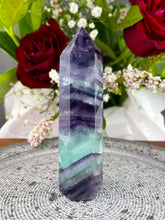 Load image into Gallery viewer, Focus High Quality Colourful Rainbow Fluorite Crystal Tower Point