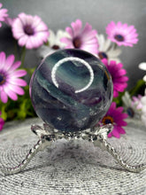 Load image into Gallery viewer, Mesmerizing Rainbow Fluorite Crystal Sphere Ball