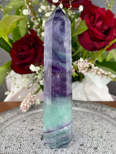 Load image into Gallery viewer, High Quality Colourful Rainbow Fluorite Crystal Tower Point