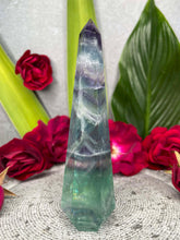 Load image into Gallery viewer, Rainbow Fluorite Crystal Diamond Tower Point