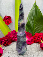 Load image into Gallery viewer, Beautiful Rainbow Fluorite Crystal Diamond Tower Point