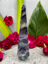 Load image into Gallery viewer, Beautiful Rainbow Fluorite Crystal Diamond Tower Point