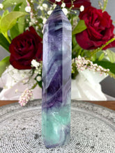Load image into Gallery viewer, Beautiful High Quality Colourful Rainbow Fluorite Crystal Tower Point