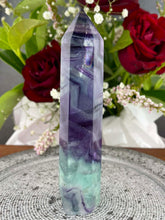 Load image into Gallery viewer, Beautiful High Quality Colourful Rainbow Fluorite Crystal Tower Point