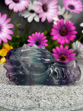 Load image into Gallery viewer, Colourful Fluorite Crystal Dragon Head Carving