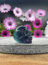 Load image into Gallery viewer, Lovely Rainbow Fluorite Crystal Skull Carving