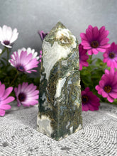 Load image into Gallery viewer, Stunning Moss Agate Crystal Tower Point
