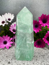 Load image into Gallery viewer, Soothing Green Fluorite Crystal Tower Point