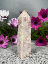 Load image into Gallery viewer, Strength Pink Amethyst Flower Agate Crystal Tower
