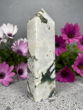 Load image into Gallery viewer, Beautiful Moss Agate Crystal Tower Point