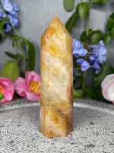 Load image into Gallery viewer, Breathtaking Golden Healer Quartz Crystal Tower Point