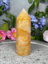Load image into Gallery viewer, Beautiful Golden Healer Quartz Crystal Tower Point