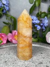 Load image into Gallery viewer, Beautiful Golden Healer Quartz Crystal Tower Point