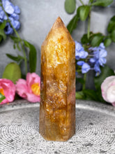 Load image into Gallery viewer, Rich Golden Healer Quartz Crystal Tower Point
