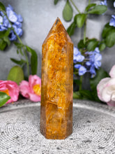 Load image into Gallery viewer, Deep Golden Healer Quartz Crystal Tower Point