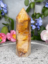Load image into Gallery viewer, Gorgeous Golden Healer Quartz Crystal Tower Point