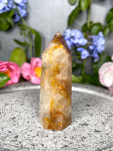 Load image into Gallery viewer, Radiant Golden Healer Quartz Crystal Tower Point