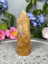 Load image into Gallery viewer, Stunning Golden Healer Quartz Crystal Tower Point