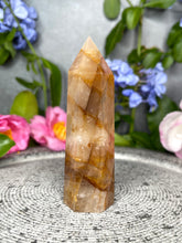Load image into Gallery viewer, Warm Golden Healer Quartz Crystal Tower Point
