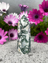 Load image into Gallery viewer, Beautiful Natural Moss Agate Tower Point