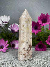 Load image into Gallery viewer, Growth Flower Agate Crystal Tower Point