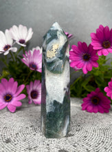 Load image into Gallery viewer, Peaceful Natural Moss Agate Crystal Tower Point