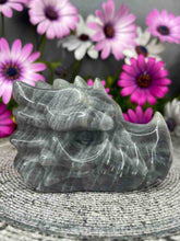 Load image into Gallery viewer, Labradorite Crystal Dragon Head Carving Purple Flash