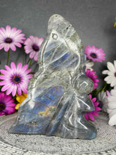 Load image into Gallery viewer, Beautiful Labradorite Crystal Fairy Carving Colourful Flash